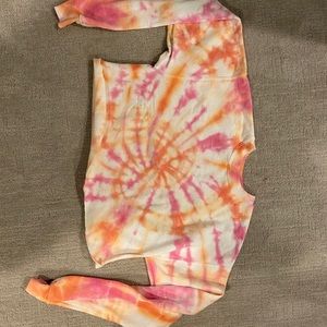 HAND DYED TIE DYE CROPPED CREW NECK